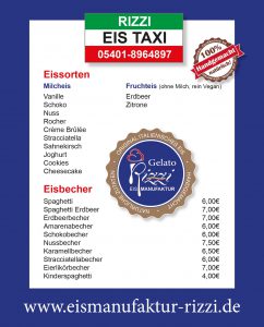 Eis kommt mit dem Rizzi Eistaxi
