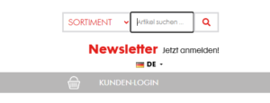 Suchfunktion GEBAS Webseite